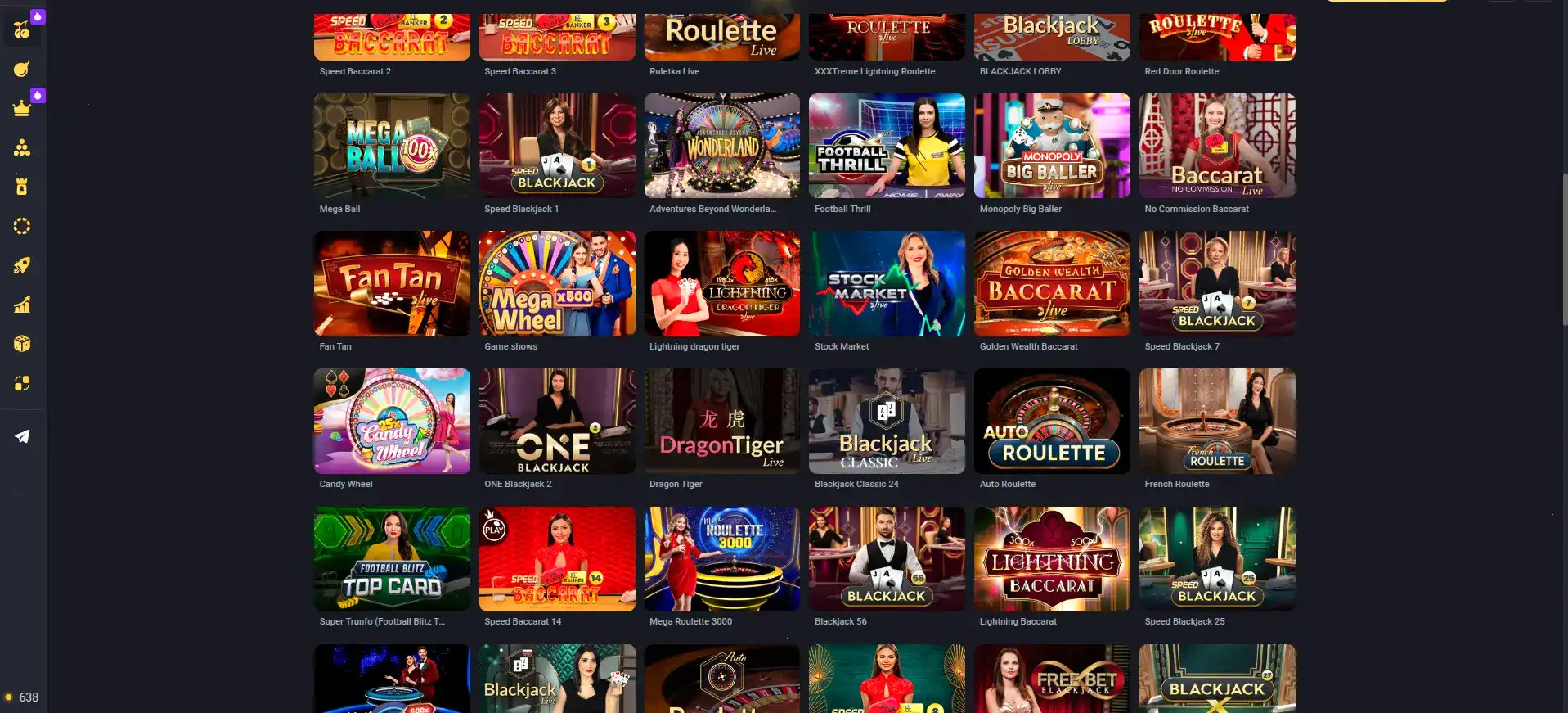 Стол с живыми дилерами в казино Матрешка